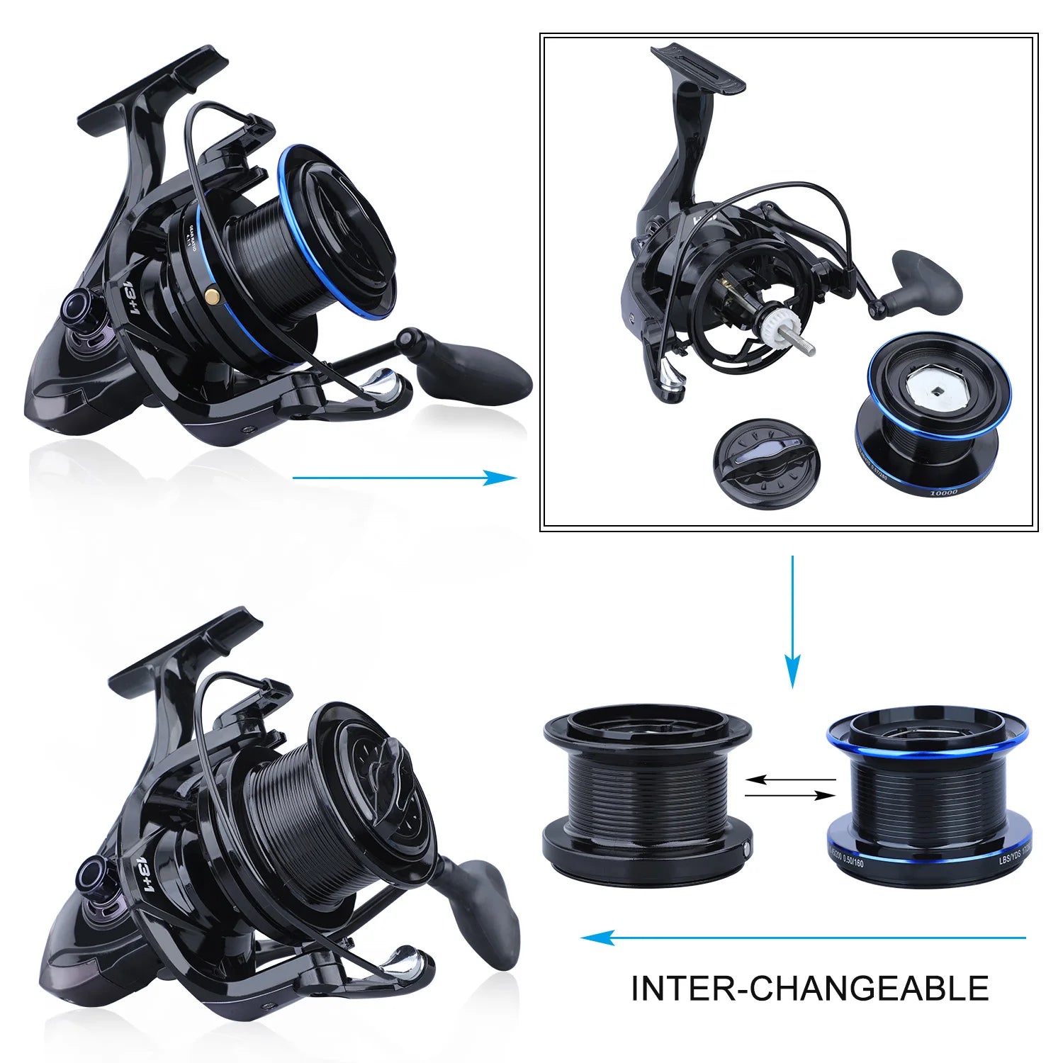 Sougayilang 8000-12000 Series Carp Fishing Reel Spinning Reel Max Drag 25kg Surf Fishing Reels Freshwater Saltwater Sea Fishing - Action Outdoors Kiwi