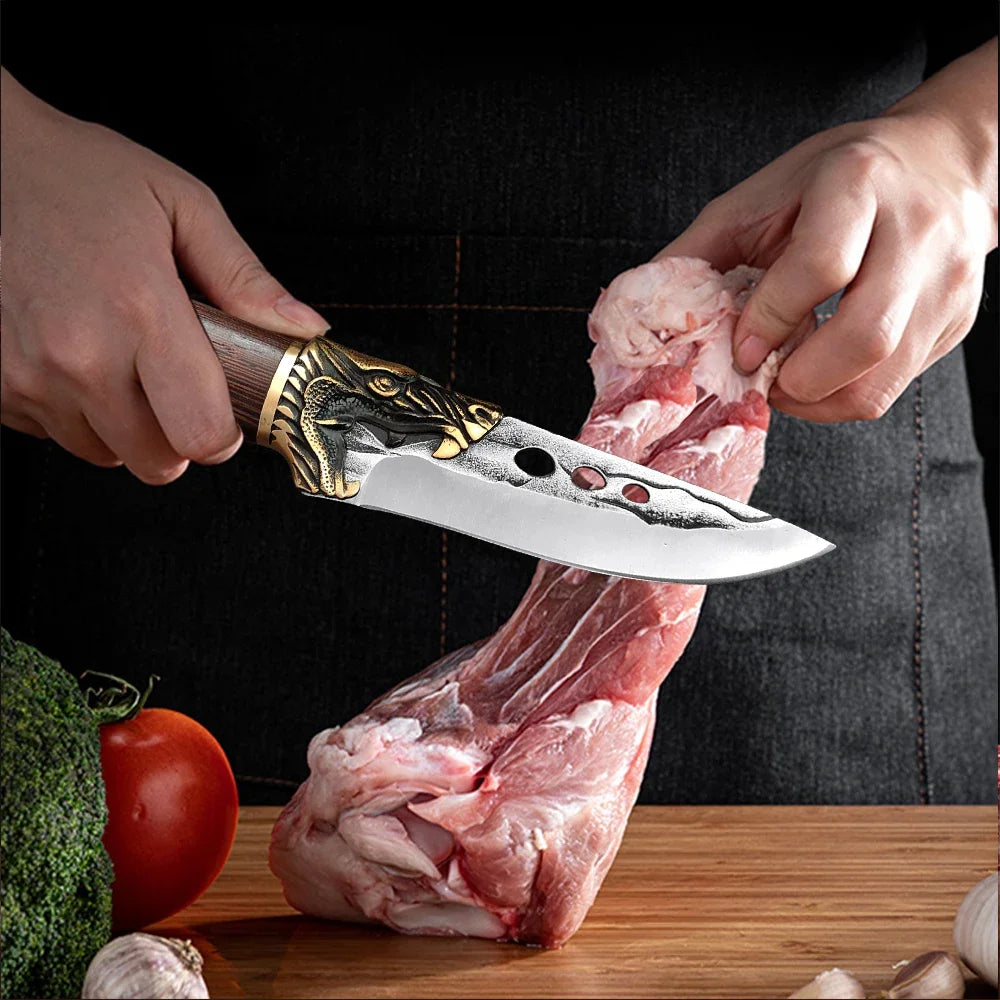Kitchen Boning Knives Handmade Forged Butcher Cooking Knife Meat Cleaver Chopping Vegetables Stainless Steel Chef Cutting Knife - Action Outdoors Kiwi