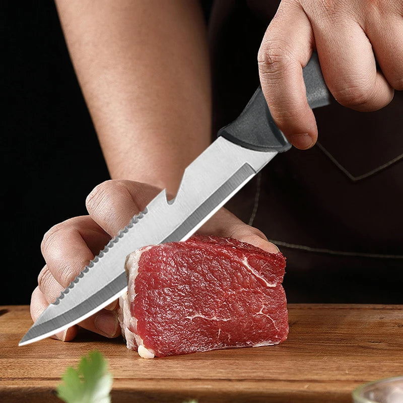 Stainless Steel Multifunctional Fishing Knife Fish Killing Knives Fish Planing Knife Kitchen Sharp Meat Cleaver Fruit Knife - Action Outdoors Kiwi