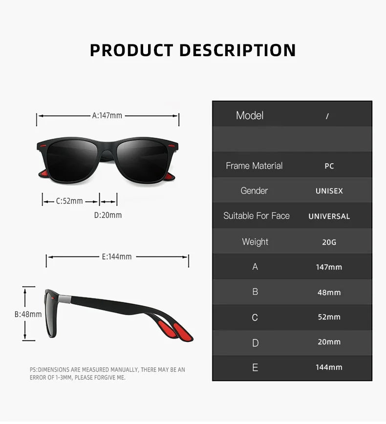 3 Pieces Fashion Unisex Vintage Square Sunglasses For Men Women Driving Fishing Luxury Brand Designer Sun Glasses UV400 Eyewear - Action Outdoors Kiwi
