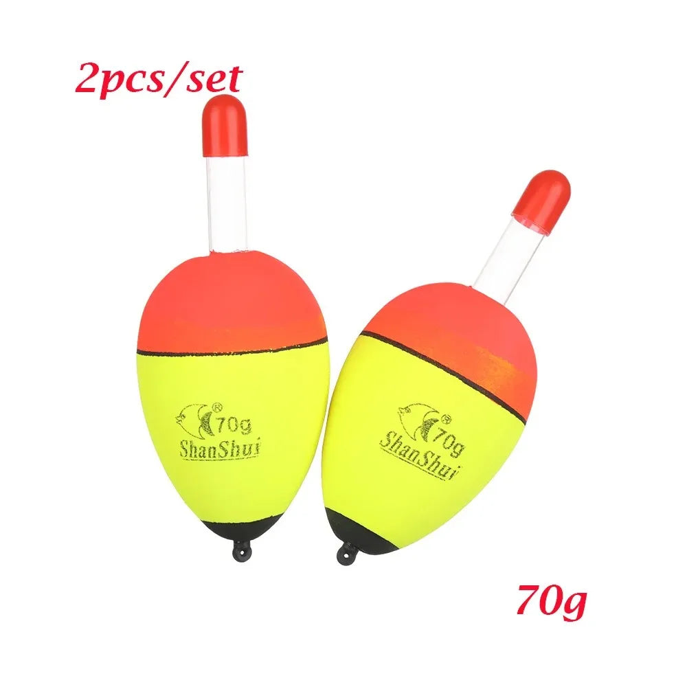 2pcs 5/8/10/15/20/30/40/50/60g EVA Luminous Fishing Night Float Light Stick Foam Plastic Bobber Sea Rock Fishing Striking Floats - Action Outdoors Kiwi