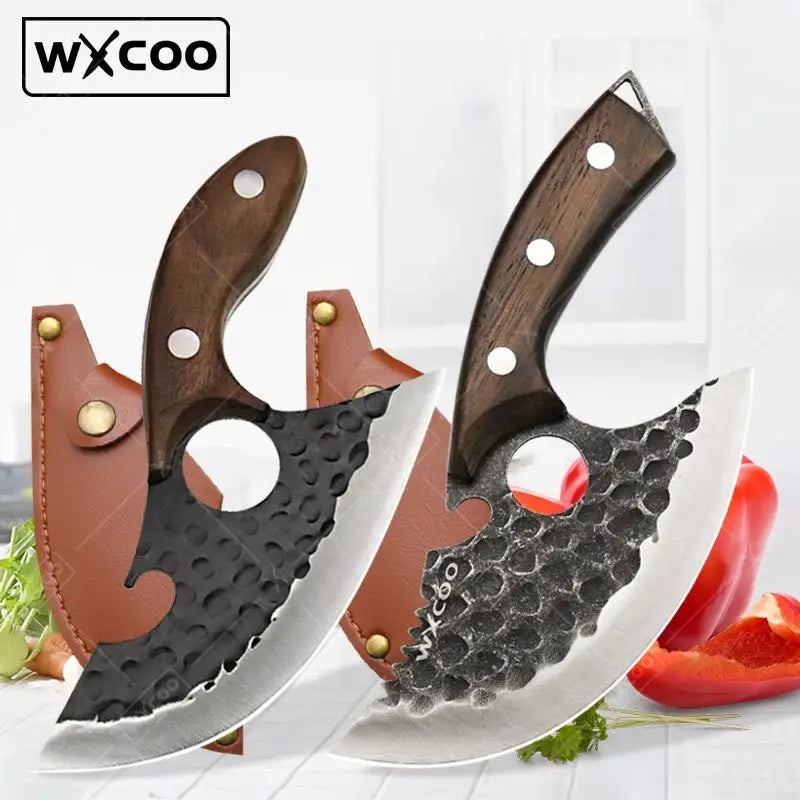 WXCOO Professional Kitchen Knives Hand Forged Boning Knife Stainless Steel Fruit Paring Knife Meat Cleaver Butcher Slicing Knife - Action Outdoors Kiwi
