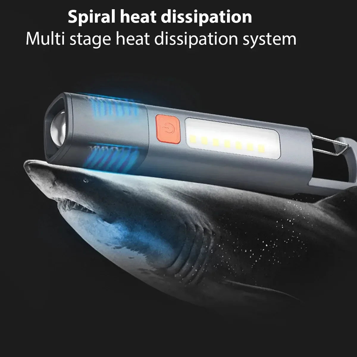 Strong Lighting ABS Flashlamp USB Charging Portable Outdoor Small Flashlight Camping Hanging Lamp Telescopic Focus COB Side Lamp - Action Outdoors Kiwi