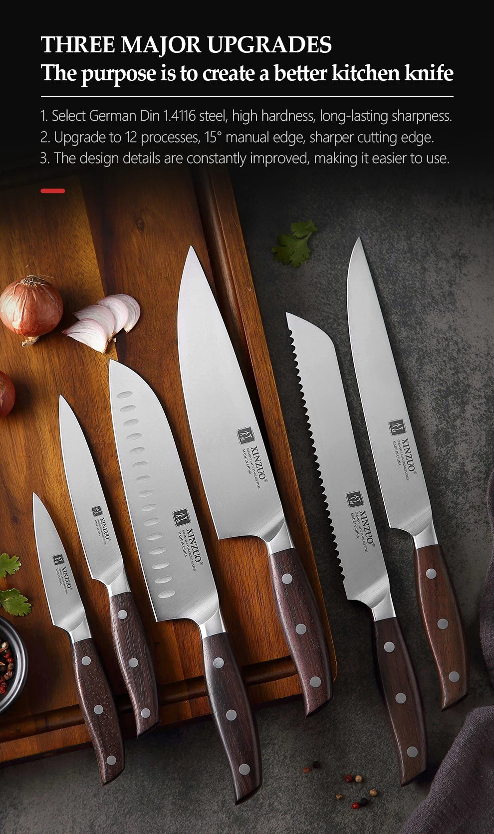 XINZUO Kitchen Tools 6 PCS Kitchen Knife Set - Action Outdoors Kiwi