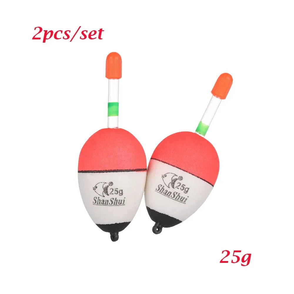 2pcs 5/8/10/15/20/30/40/50/60g EVA Luminous Fishing Night Float Light Stick Foam Plastic Bobber Sea Rock Fishing Striking Floats - Action Outdoors Kiwi