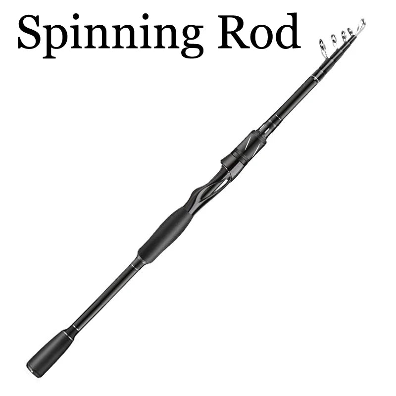 SIECHI Carbon Fiber Spinning Rod Telescopic Fishing Rod 1.8M 2.1M 2.4M 2.7M Casting Lure Feeder Rod Super Hard Carp Fishing Pole - Action Outdoors Kiwi