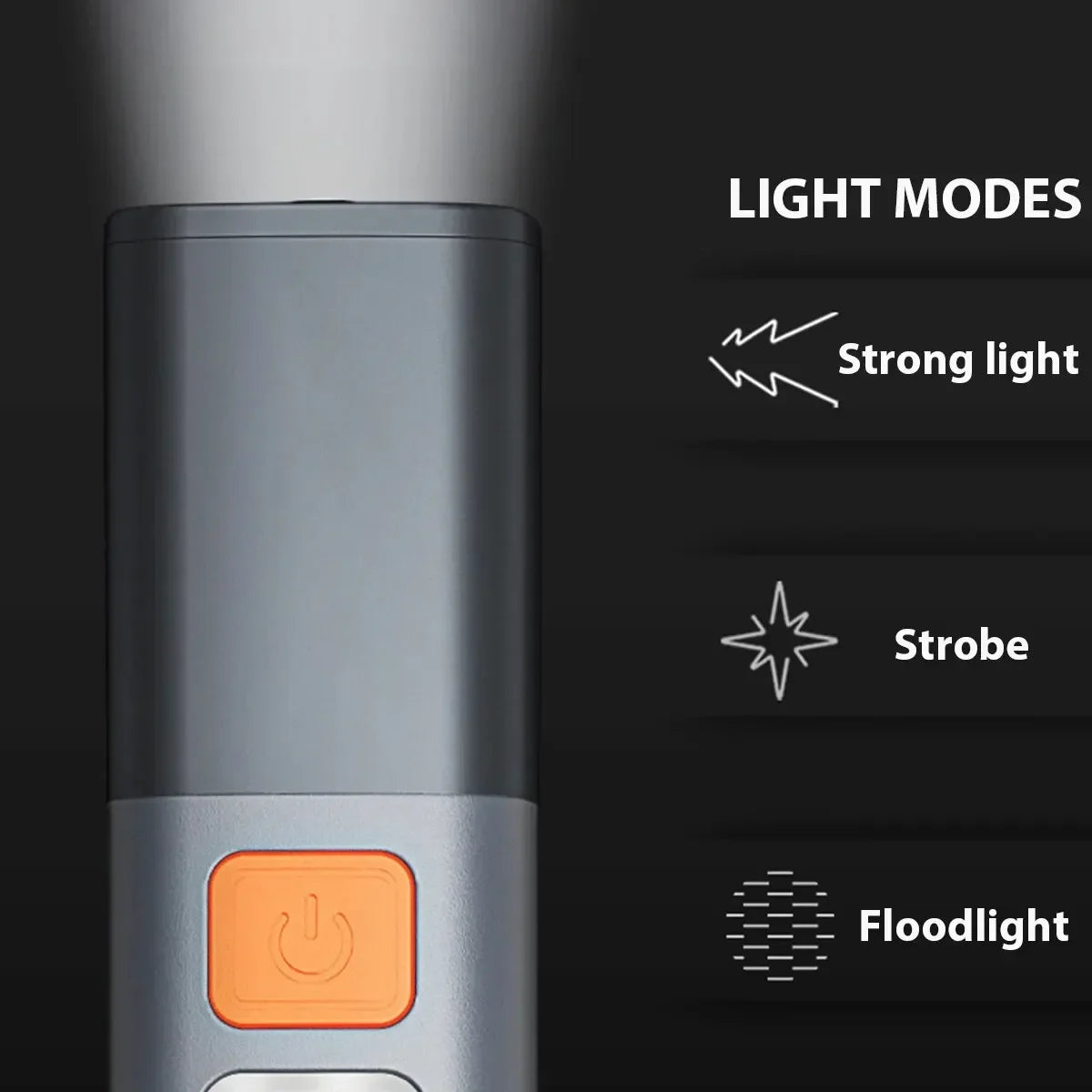 Strong Lighting ABS Flashlamp USB Charging Portable Outdoor Small Flashlight Camping Hanging Lamp Telescopic Focus COB Side Lamp - Action Outdoors Kiwi