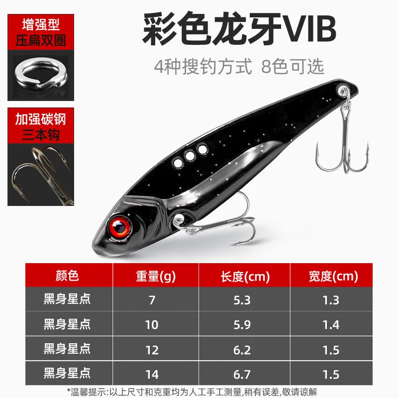 1Pcs 7g 10g 12g 14g Metal VIB Fishing Lure Vibration 3D Eyes Crank Lures Winter Sinking Hard Bait Swimbait Fishing Tackles - Action Outdoors Kiwi