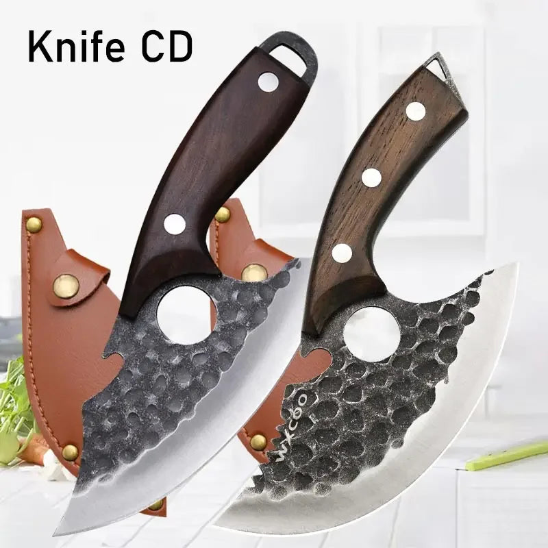 WXCOO Professional Kitchen Knives Hand Forged Boning Knife Stainless Steel Fruit Paring Knife Meat Cleaver Butcher Slicing Knife - Action Outdoors Kiwi