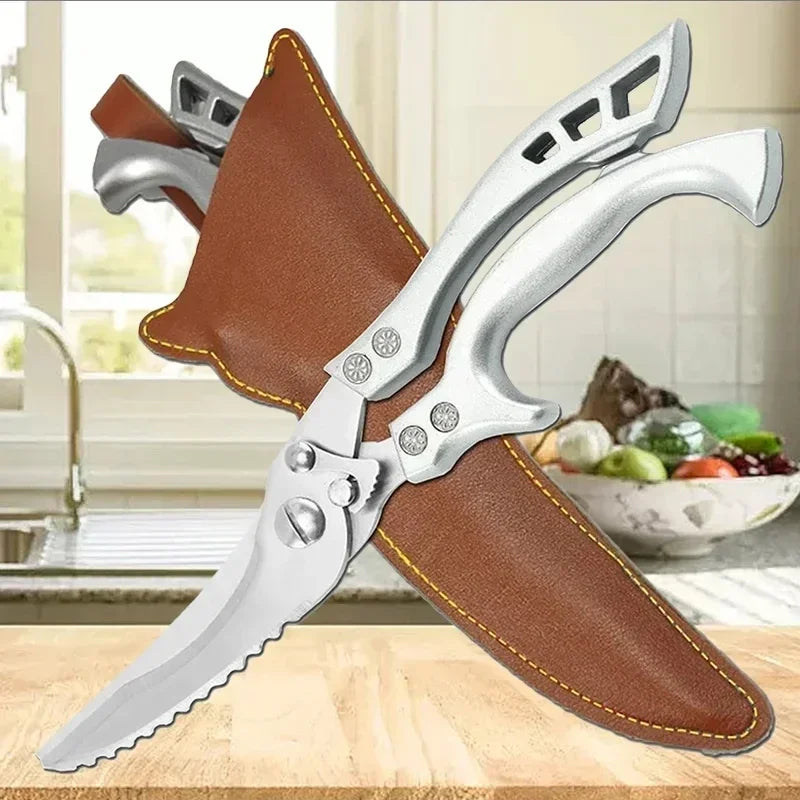 Laser Damascus Kitchen Knife Cleaver Meat Fruit Bread Knife Barbecue Boning Knife Cut Chicken Convenient Scissors Kitchen Knives - Action Outdoors Kiwi