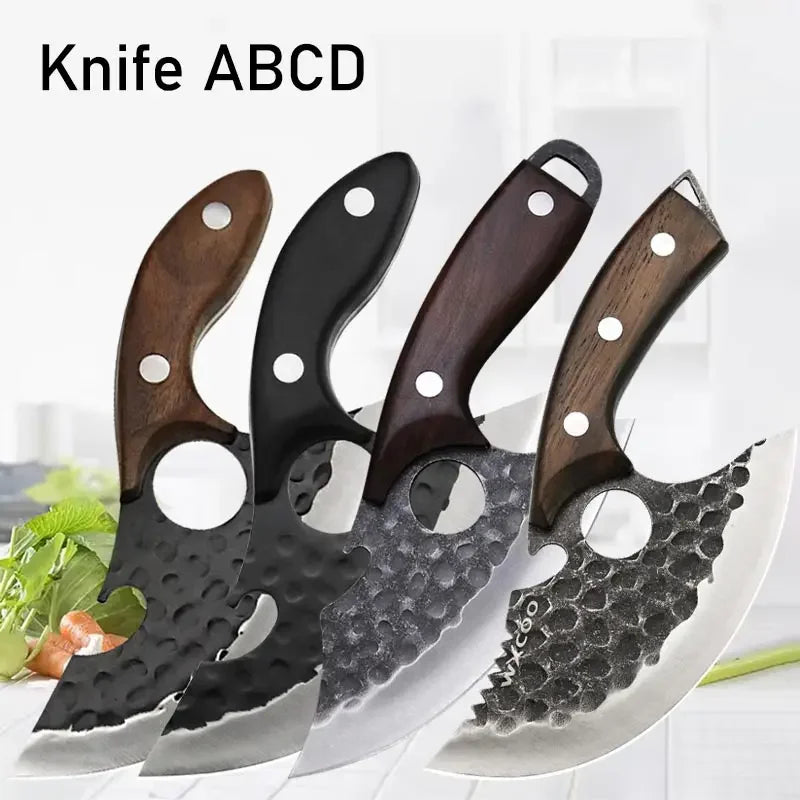 WXCOO Professional Kitchen Knives Hand Forged Boning Knife Stainless Steel Fruit Paring Knife Meat Cleaver Butcher Slicing Knife - Action Outdoors Kiwi