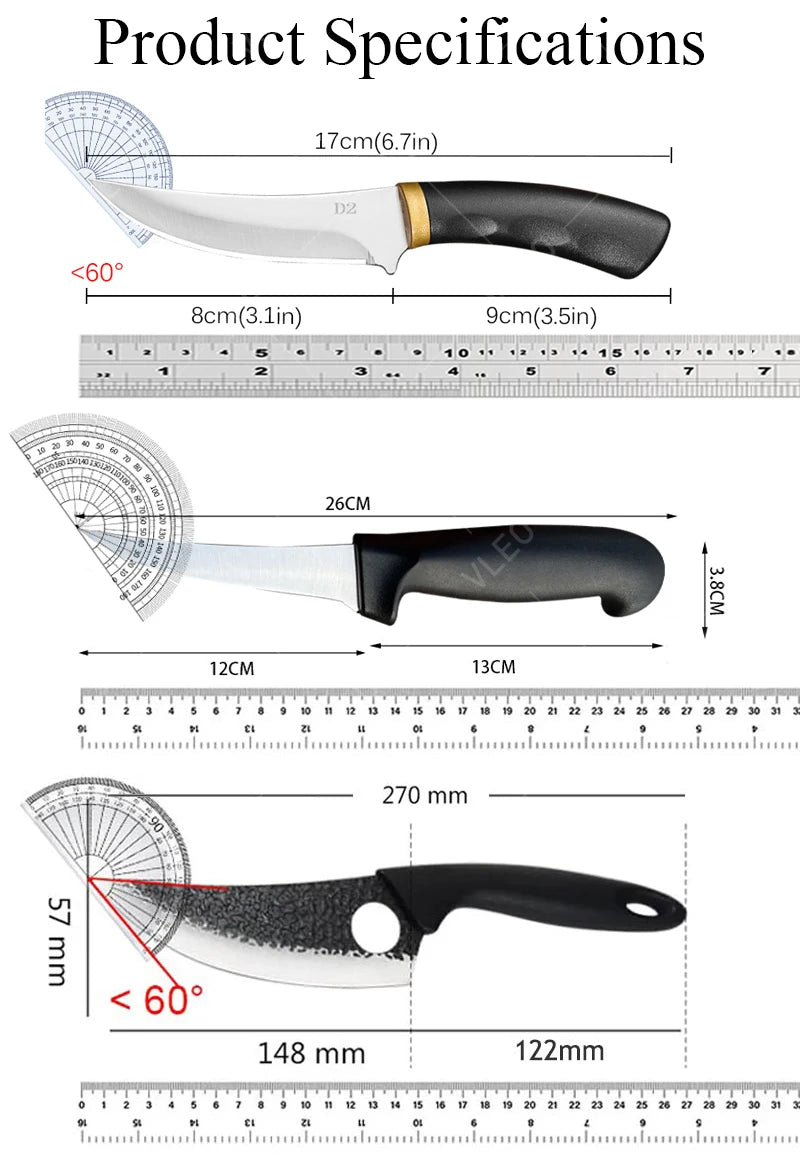 WXCOO Professional Japanese Chef's Knife Multi-purpose Kitchen Knives Stainless Steel Boning Knife Meat Cleaver Slicing Knife - Action Outdoors Kiwi