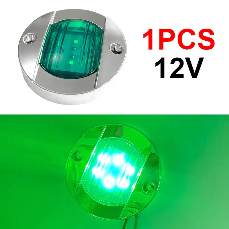 1Pcs DC12V/24V Marine Boat Transom LED Stern Light Round Cold White LED Tail Lamp Yacht Accessory Blue/White/Yellow/Green/Red - Action Outdoors Kiwi