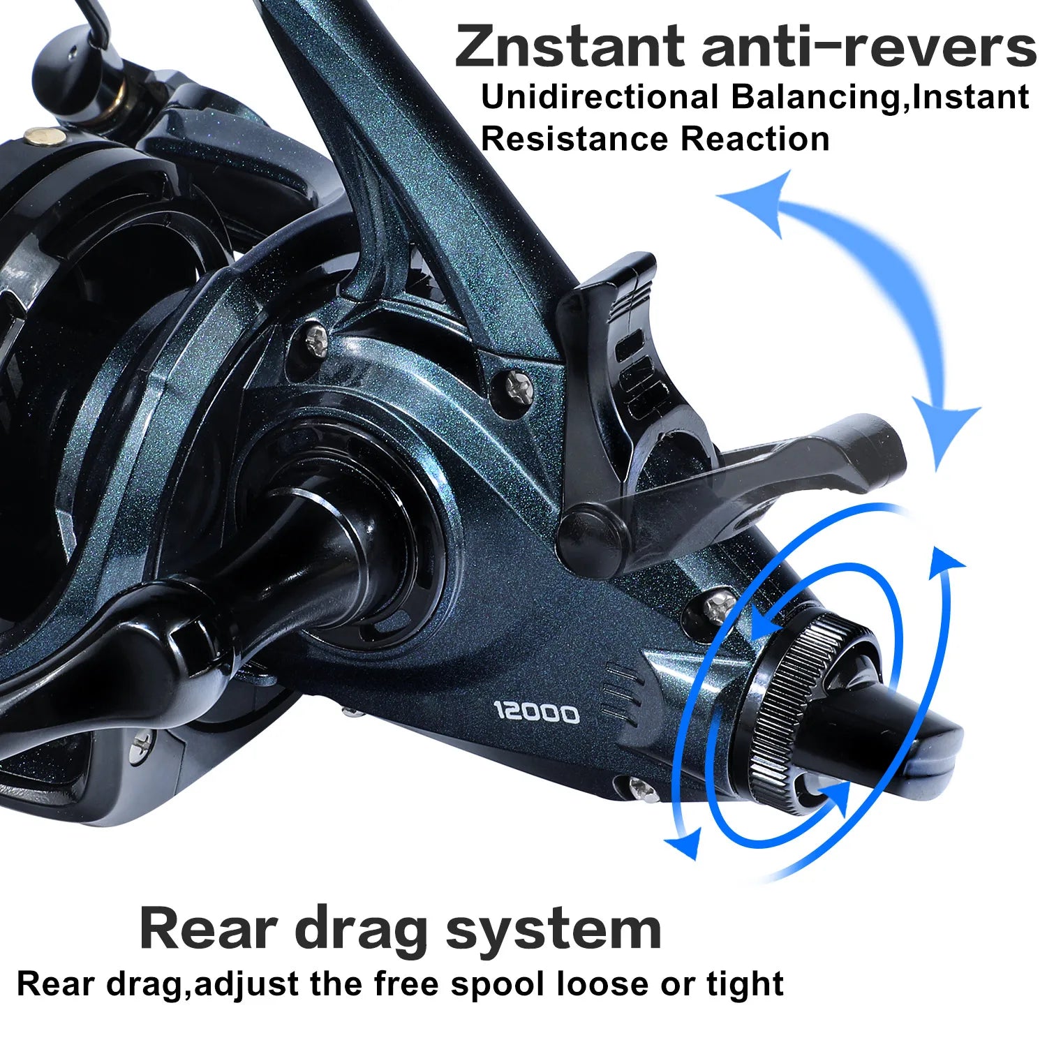 Sougayilang 8000-12000 Series Carp Fishing Reel Spinning Reel Max Drag 25kg Surf Fishing Reels Freshwater Saltwater Sea Fishing - Action Outdoors Kiwi