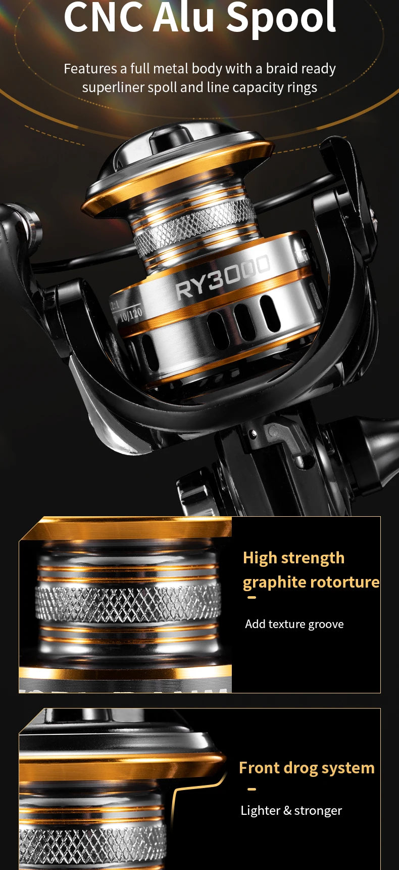 ROOBLINOS RY Spinning Reels Saltwater Freshwater Fishing Reel Ultralight Metal Frame Smooth And Tough High Speed Fishing Reels - Action Outdoors Kiwi