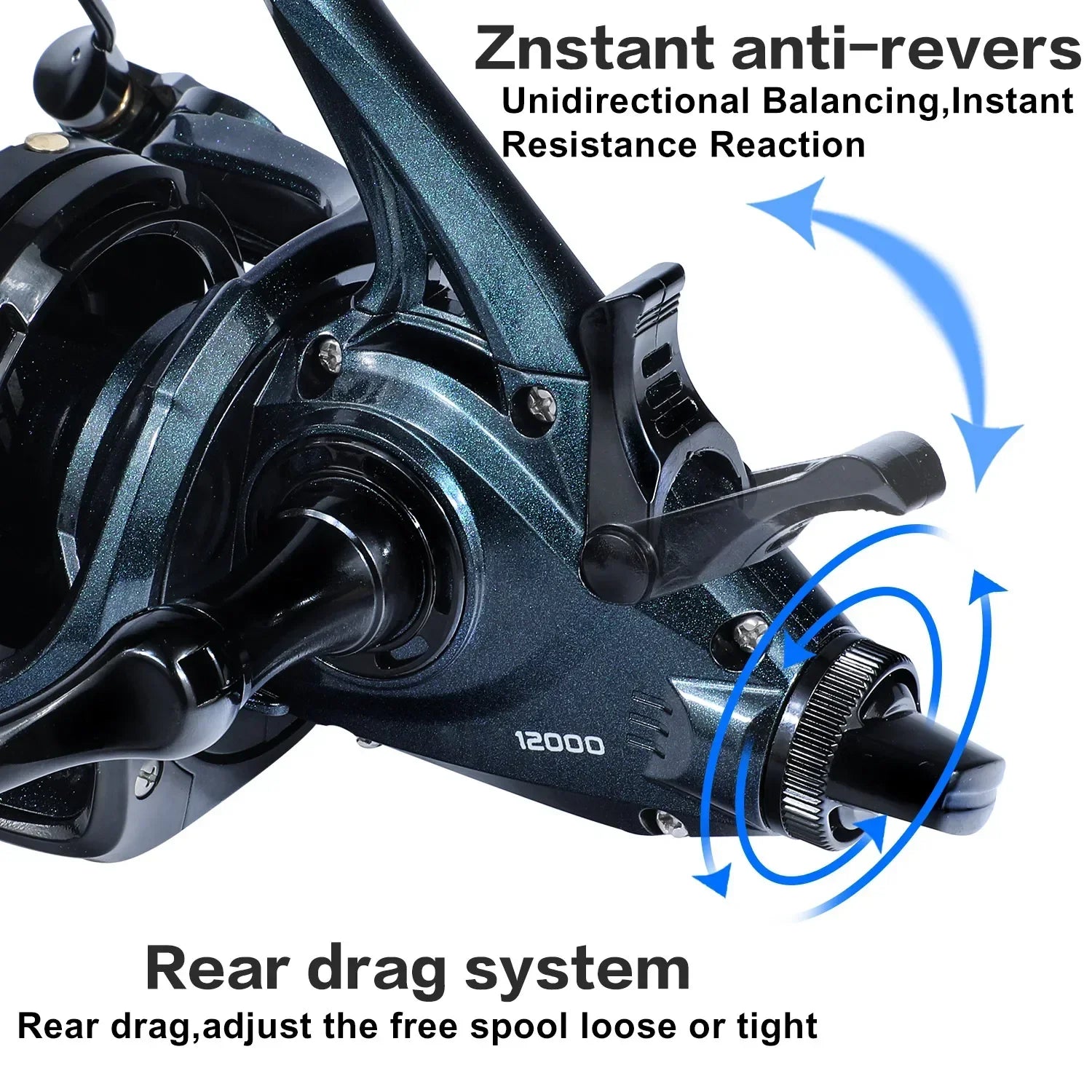 Sougayilang 8000-12000 Series Carp Fishing Reel Spinning Reel Max Drag 25kg Surf Fishing Reels Freshwater Saltwater Sea Fishing - Action Outdoors Kiwi