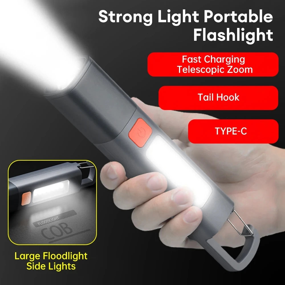 1-10PCS Super Bright COB Side Lights LED XPE Mini Portable Torch Zoomable Waterproof Outdoor Fishing Hunting Camping Flashlight - Action Outdoors Kiwi