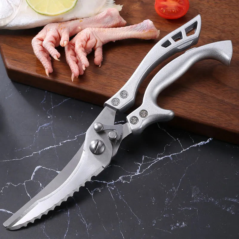 Kitchen Scissors Multifunctional Stainless Steel Food Scissors Chicken Bone Meat Fishing Crab Greens Cutting Trimming Scissors - Action Outdoors Kiwi