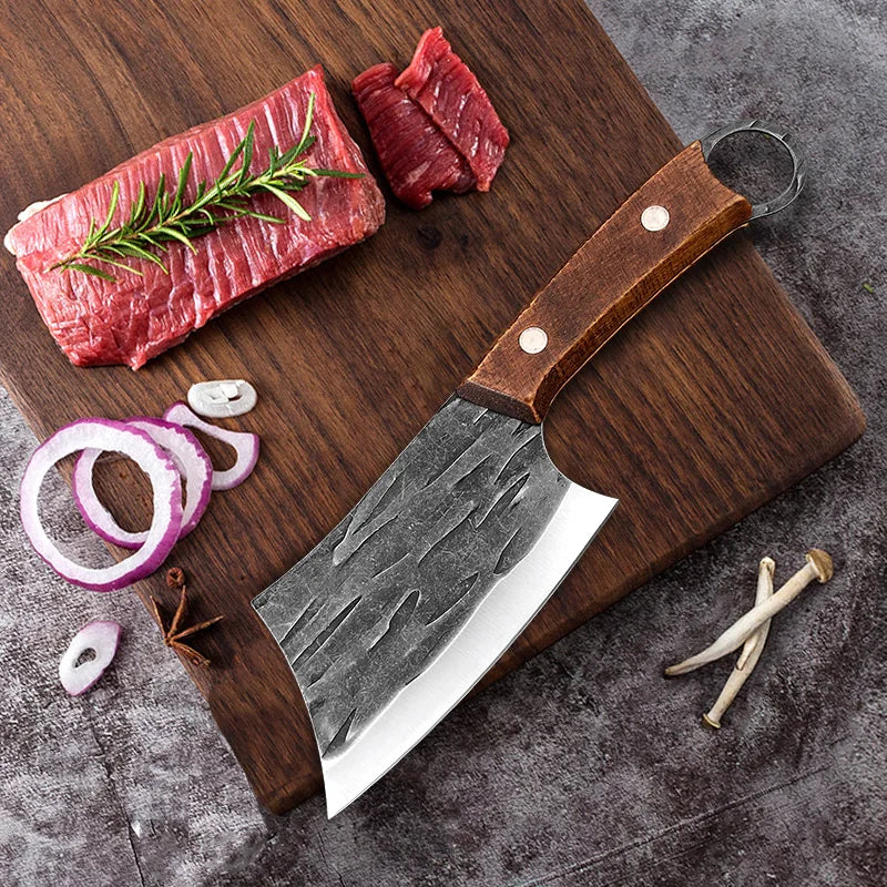 Cleaver Knife Slicing Fish Meat Vegetable Kitchen Knives Stainless Steel Wood Handle Boning Butcher Knife Chef Cooking Tools - Action Outdoors Kiwi