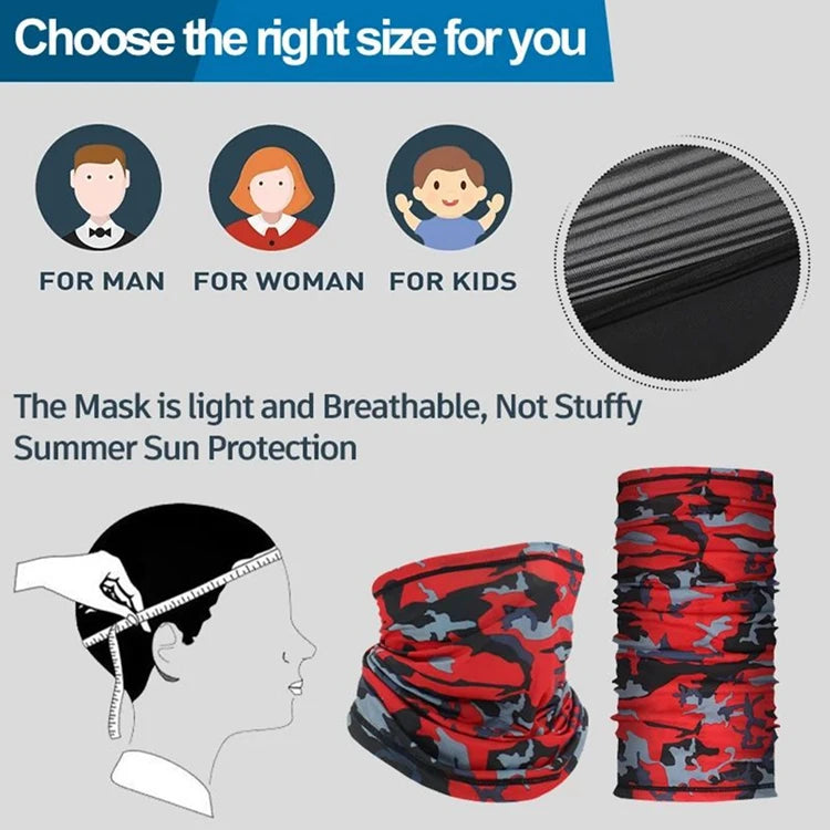 Cycling Mask Breathable Sunscreen Scarf Outdoor Scarf Neck Warmer Winter Bike Mask Headgear for Hiking Fishing Cycling Equipment - Action Outdoors Kiwi