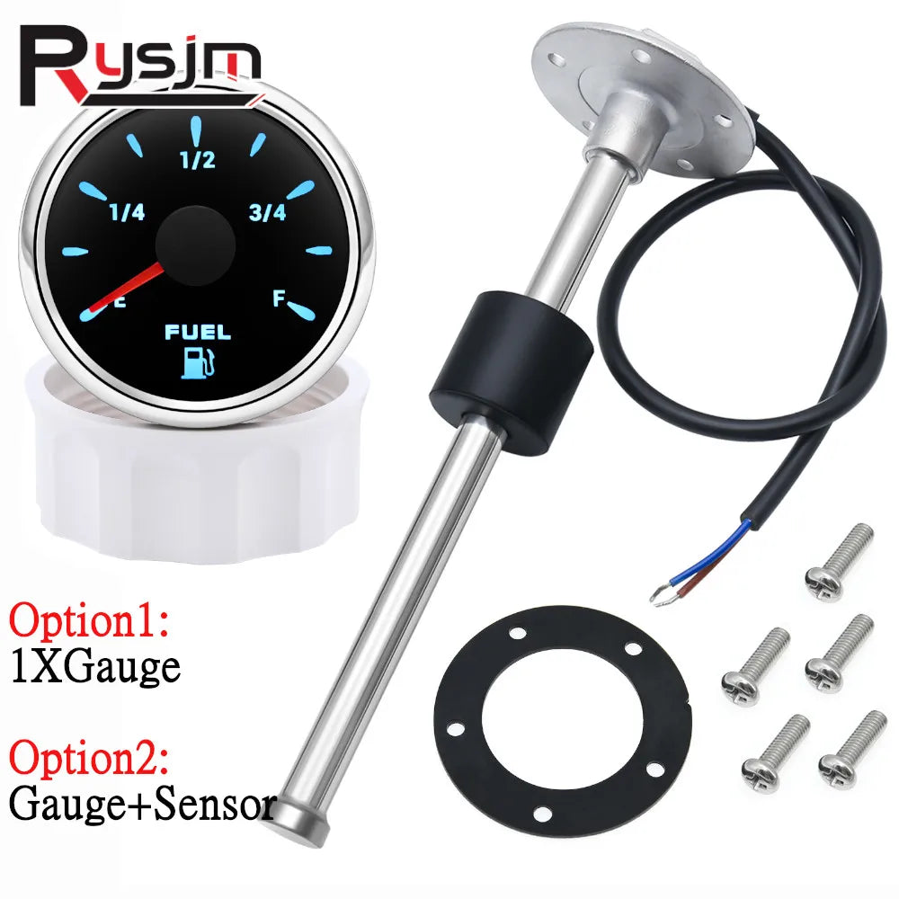 0-190Ω Fuel Float Sensor + Fuel Level Gauge(Option) 7 Color Backlight Fuel Tank Level Gauge With Alarm Light For Marine Car RVS - Action Outdoors Kiwi