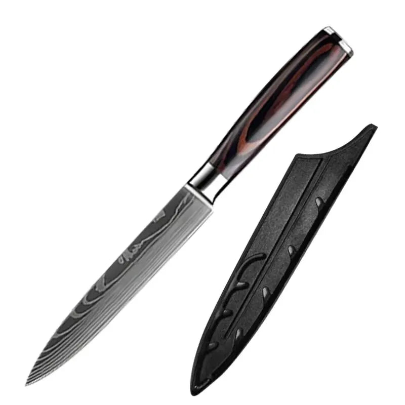 Kitchen Knife Chef Knives Meat Cleaver Fruit Vegetable Knife Slicing Knife Santoku Knife Damascus Pattern Cooking Cutter - Action Outdoors Kiwi