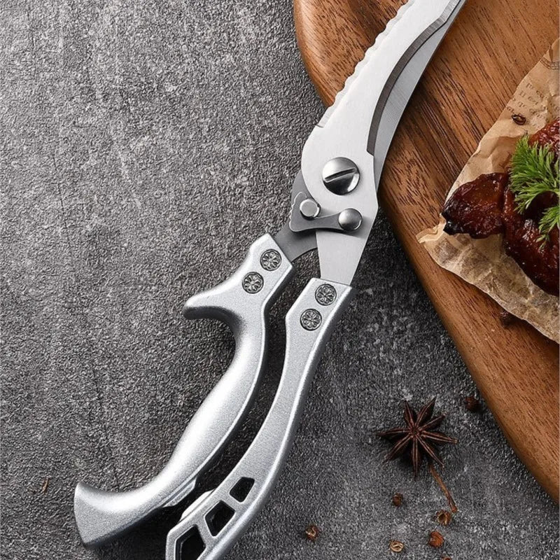 Kitchen Scissors Multifunctional Stainless Steel Food Scissors Chicken Bone Meat Fishing Crab Greens Cutting Trimming Scissors - Action Outdoors Kiwi