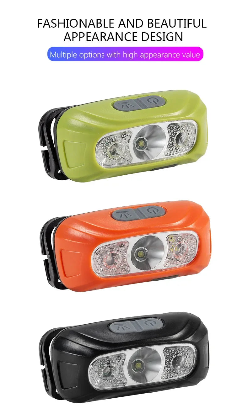 Mini Rechargeable Powerful Sensor Headlamp Fishing Camping USB Head Flashlight COB LED Head Light Torch Headlights Front Lantern - Action Outdoors Kiwi