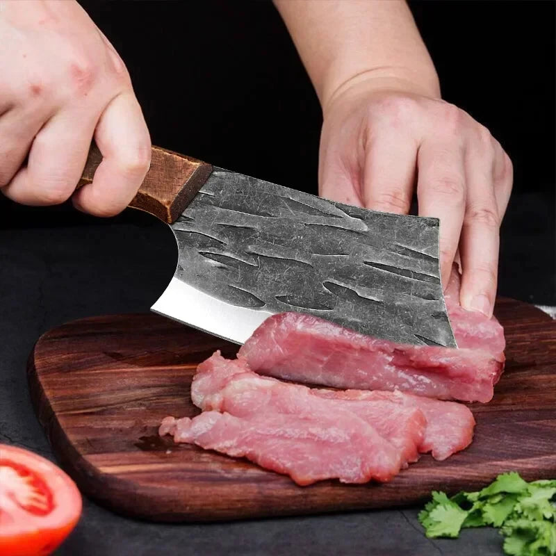 Cleaver Knife Slicing Fish Meat Vegetable Kitchen Knives Stainless Steel Wood Handle Boning Butcher Knife Chef Cooking Tools - Action Outdoors Kiwi