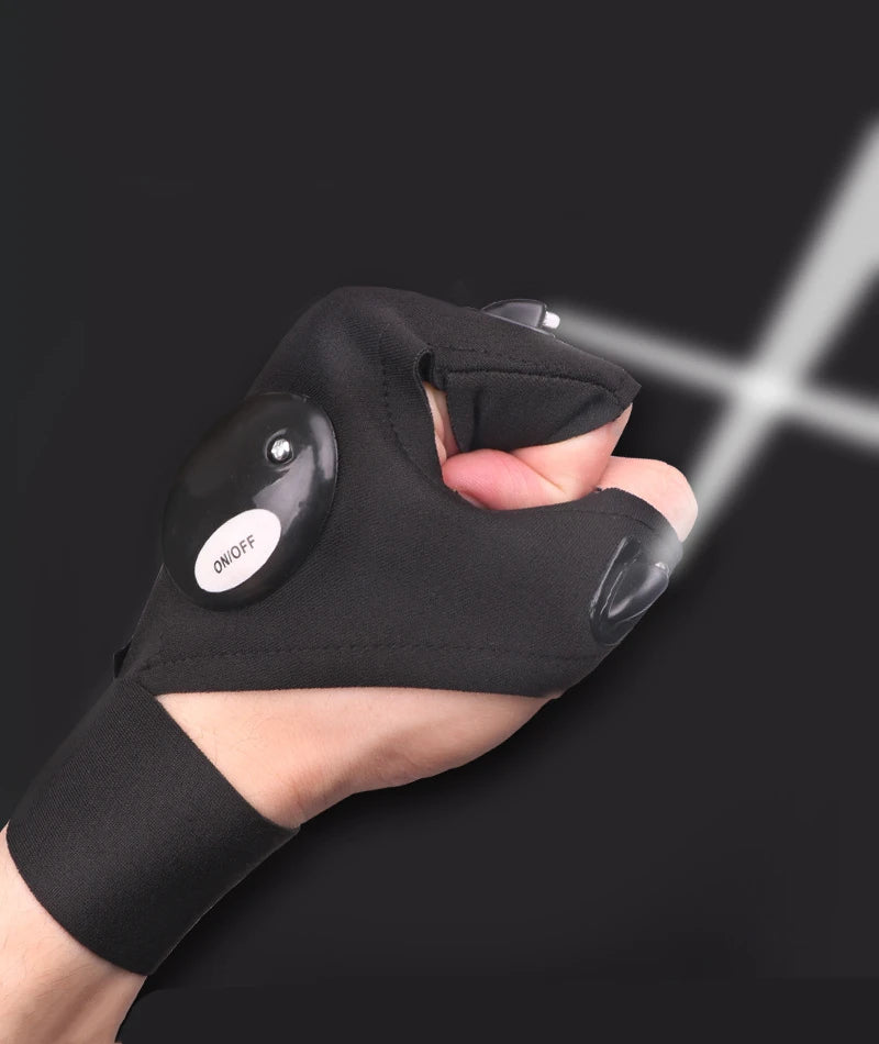 Half-finger Fishing Gloves Led Flashlight Waterproof Flashlight Outdoor Hiking Camping Fishing Rescue Survival Lighting Tool - Action Outdoors Kiwi