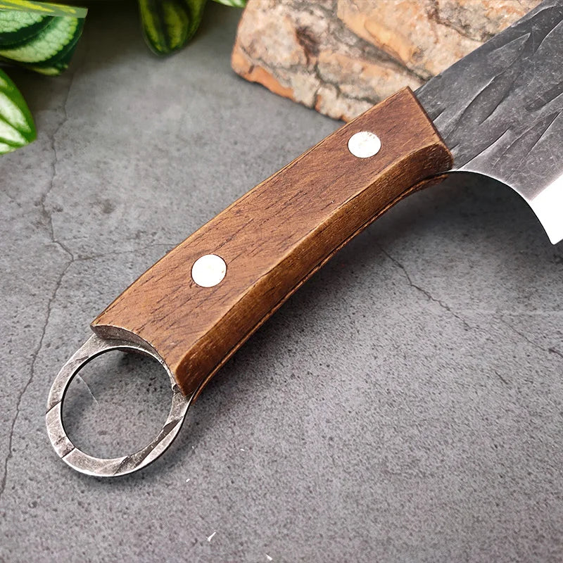 Cleaver Knife Slicing Fish Meat Vegetable Kitchen Knives Stainless Steel Wood Handle Boning Butcher Knife Chef Cooking Tools - Action Outdoors Kiwi