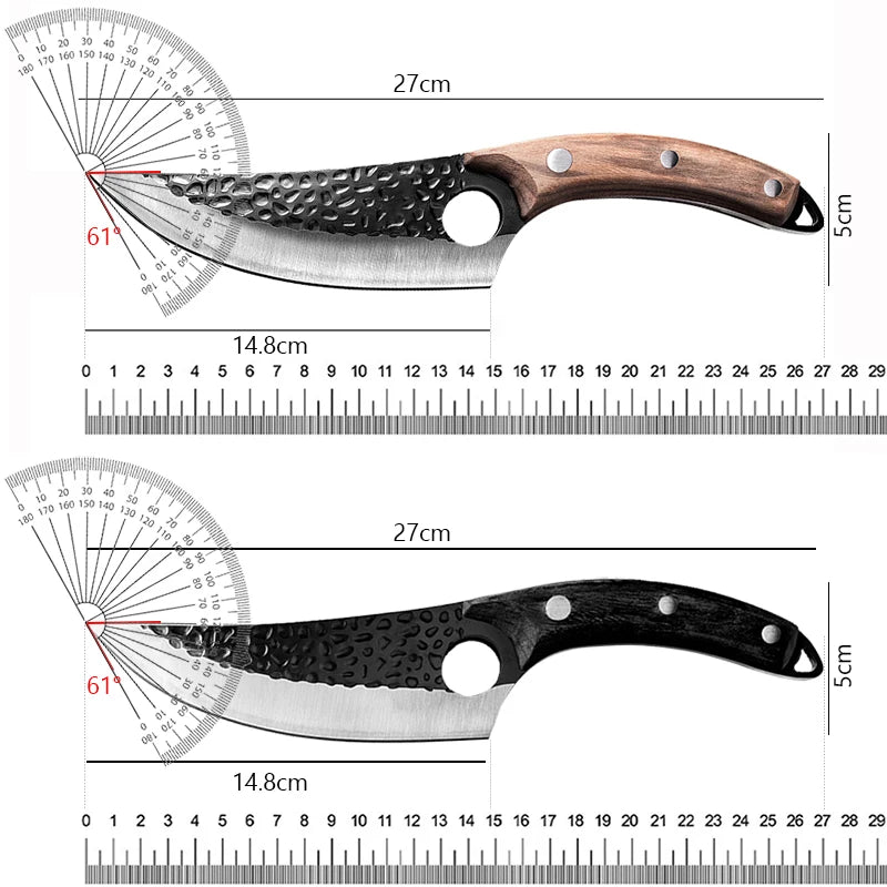 Stainless Steel Kitchen Boning Knife Handmade Fishing Knife Meat Cleaver Outdoor Cooking Cutter Butcher knife Cutter - Action Outdoors Kiwi