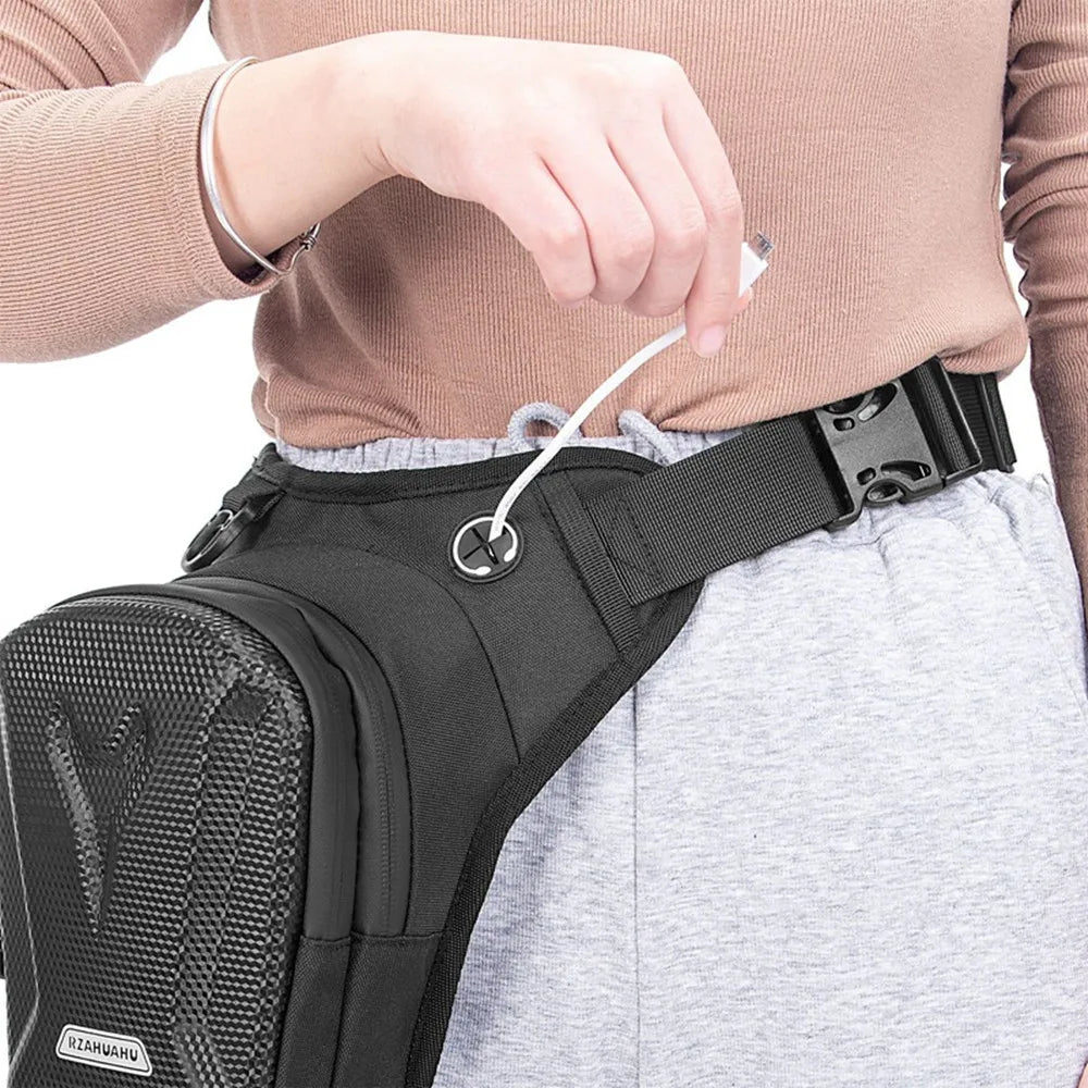 Hard Shell Drop Leg Bag Motorcycle Waterproof Waist Bag Hip Bum Fanny Pack For Outdoor Riding Cycling Hiking Fishing Climbing - Action Outdoors Kiwi