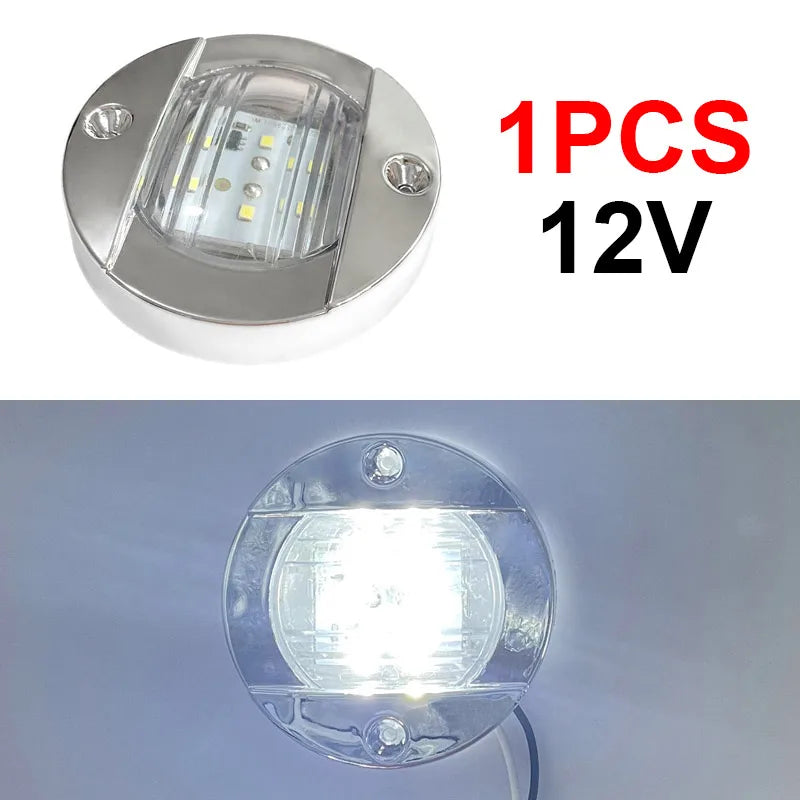 1Pcs DC12V/24V Marine Boat Transom LED Stern Light Round Cold White LED Tail Lamp Yacht Accessory Blue/White/Yellow/Green/Red - Action Outdoors Kiwi