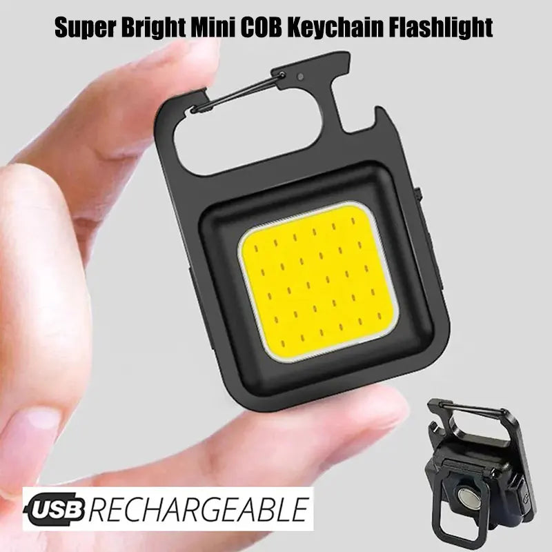 COB LED Mini Flashlight Super Bright EDC Keychain Light Outdoor Emergency Camping Pocket Lamp With Tail Magnet Corkscrew - Action Outdoors Kiwi