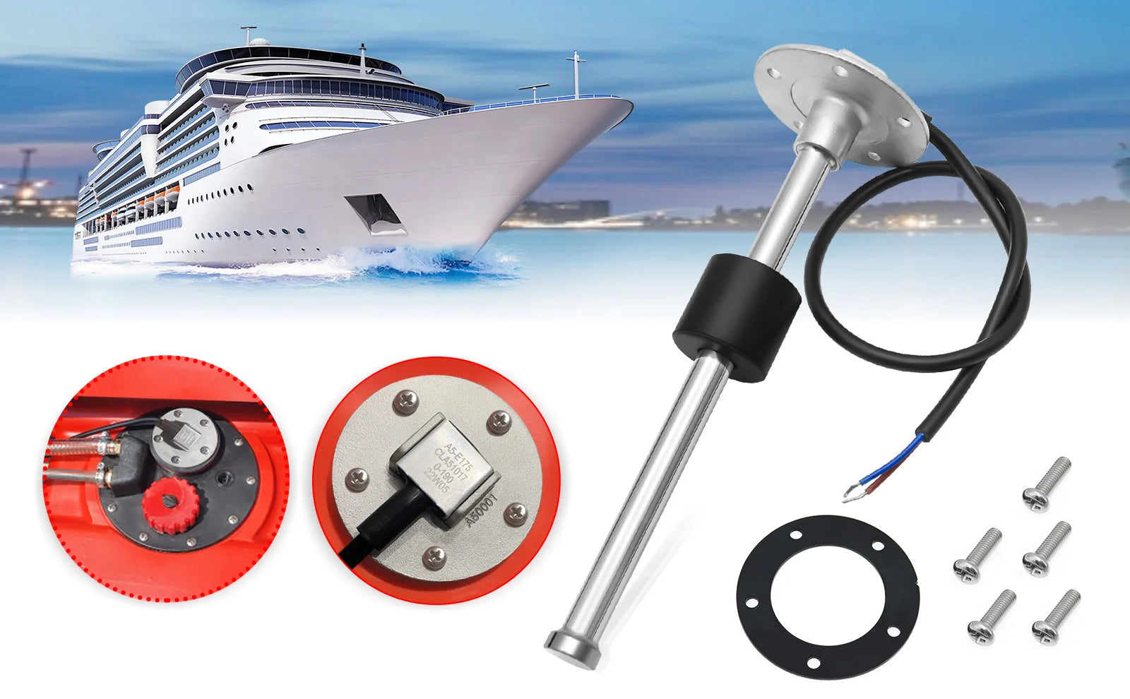 0-190Ω Fuel Float Sensor + Fuel Level Gauge(Option) 7 Color Backlight Fuel Tank Level Gauge With Alarm Light For Marine Car RVS - Action Outdoors Kiwi