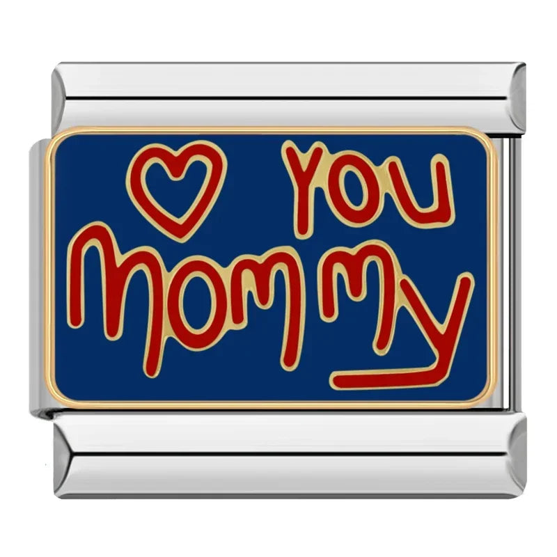 Hapiship New Popular Fashion Sweet Aunt Mom Dad Love Niece Charm Links Fit 9mm Stainless Steel Bracelet Making DIY Jewelry DJ132 - Action Outdoors Kiwi