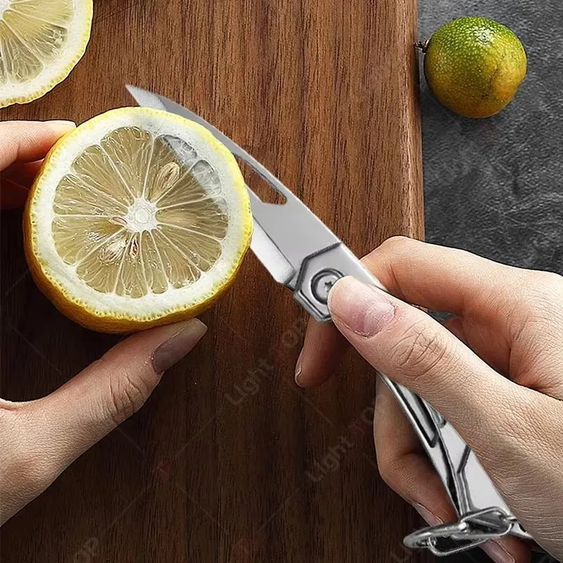 Damascus Kitchen Knives with Titanium Cutting Board Japanese Santoku Cleaver Stainless Steel Boning Knife Portable Meat Chopping - Action Outdoors Kiwi