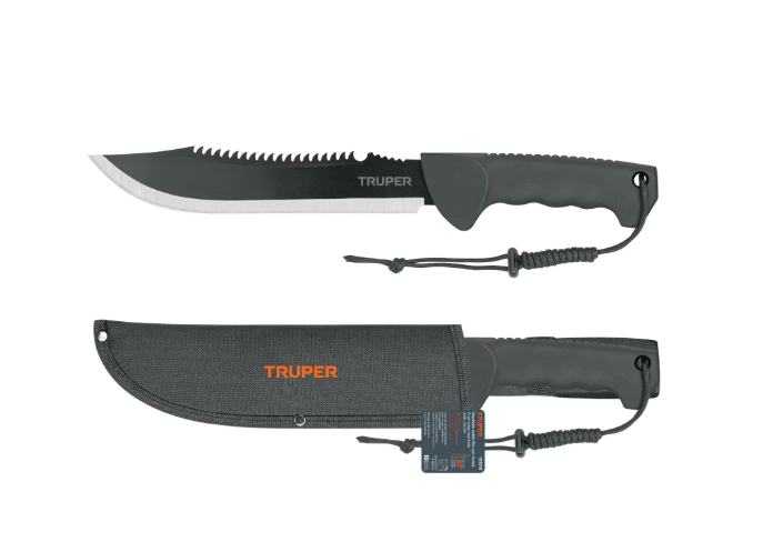 Truper Machette/Bush Knife TPR Handle With Fitted Sheath 250mm - Action Outdoors Kiwi