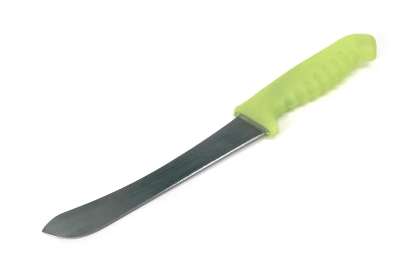 Fillet Knife 9 Inch Bull Nose with Lumo Handle featuring a green grip and stainless steel blade.