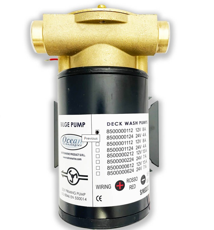 Ocean Tech Deck Pump 12v Brass 35L/min - Action Outdoors Kiwi