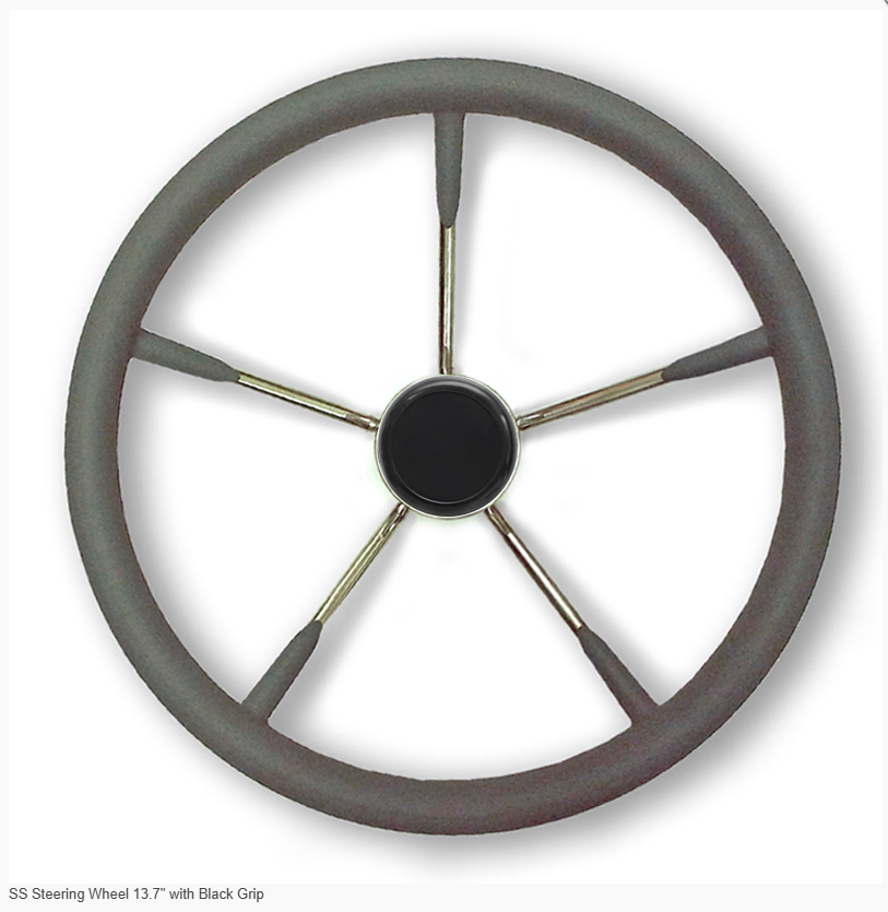 SS Steering Wheel 15.5" with Black Grip - Action Outdoors Kiwi