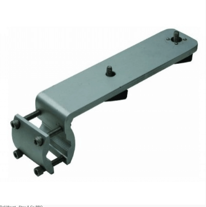Rail Mount for Stow & Go BBQ, durable metal mounting bracket for boats and patios.