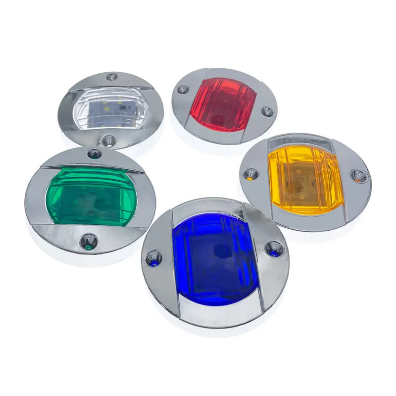 1Pcs DC12V/24V Marine Boat Transom LED Stern Light Round Cold White LED Tail Lamp Yacht Accessory Blue/White/Yellow/Green/Red - Action Outdoors Kiwi