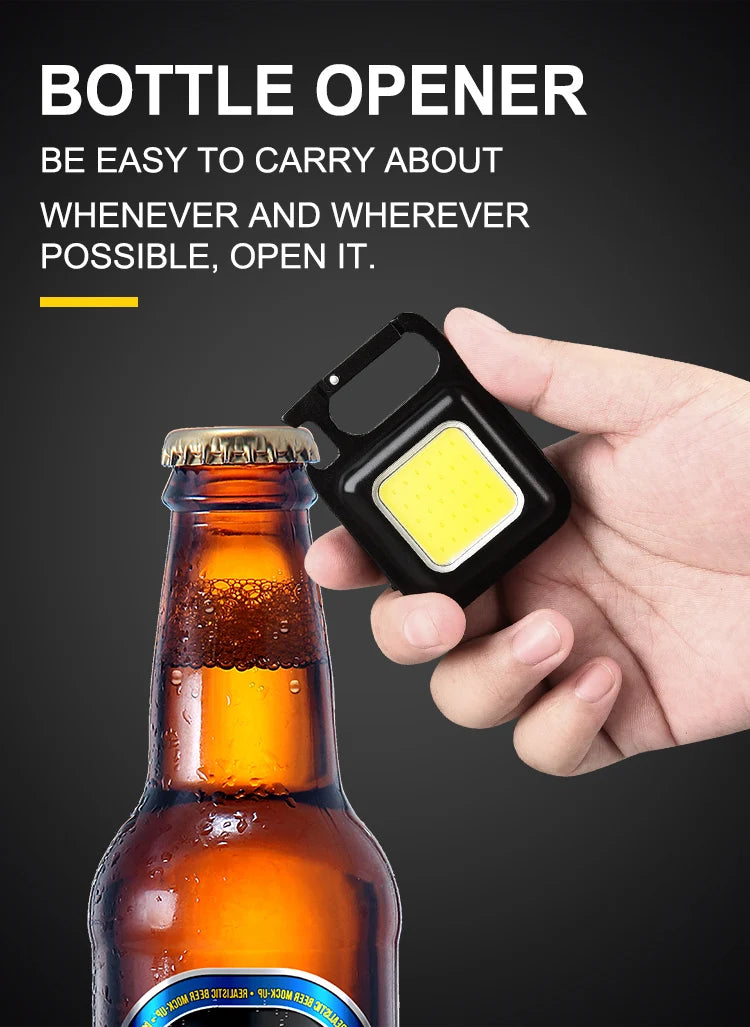 COB LED Mini Flashlight Super Bright EDC Keychain Light Outdoor Emergency Camping Pocket Lamp With Tail Magnet Corkscrew - Action Outdoors Kiwi