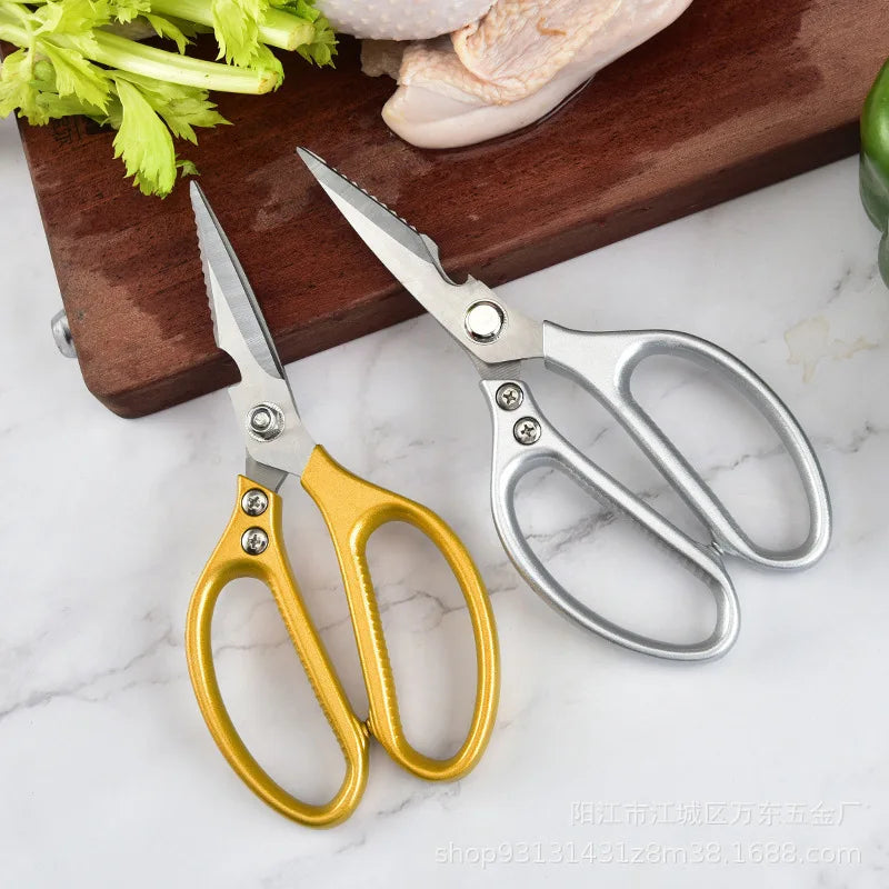 Kitchen Scissors Multifunctional Stainless Steel Food Scissors Chicken Bone Meat Fishing Crab Greens Cutting Trimming Scissors - Action Outdoors Kiwi