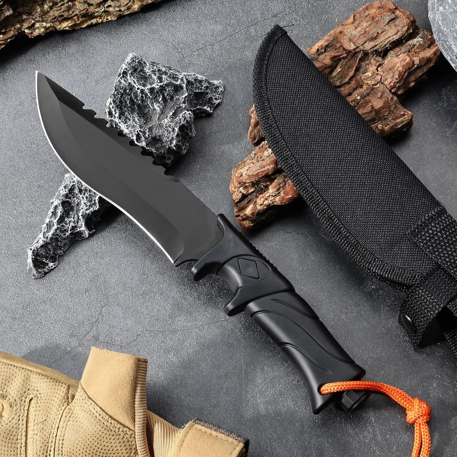 Outdoor Knife Straight Knife Defense Carry Mini Knife Field Portable Meat Eater Knife Camping Fishing Sharp Fruit Knife - Action Outdoors Kiwi