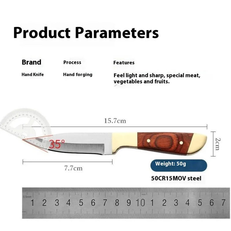 Hand steak meat knife camping copper head knife handlebar meat special knife multifunction fruit knife barbecue meat cutter knif - Action Outdoors Kiwi