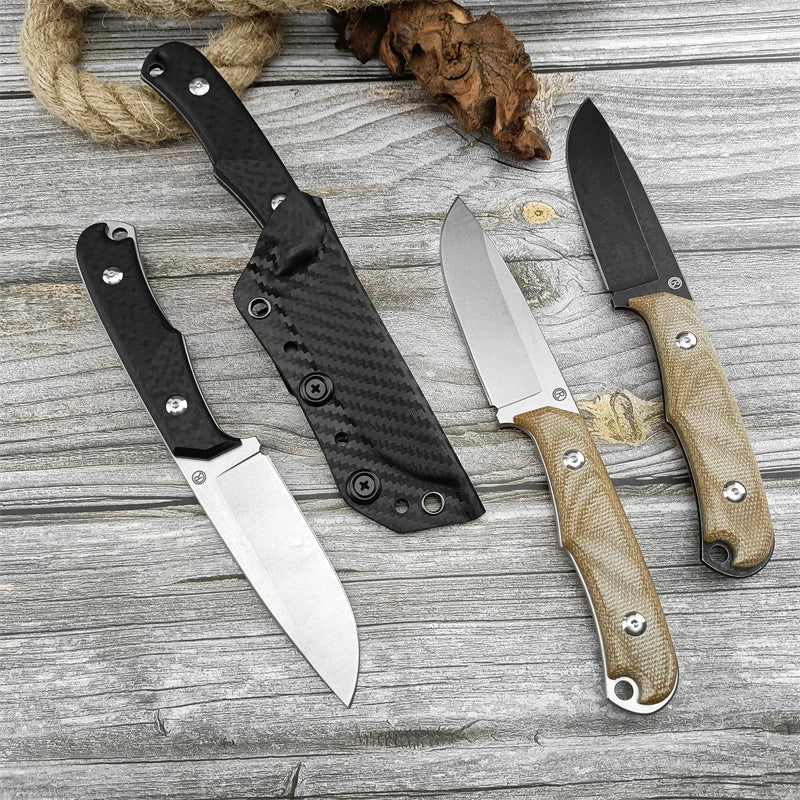 High hardness R small straight knife fishing and hunting tactics G10 and hemp handle survival tools rescue camping fixed knife - Action Outdoors Kiwi