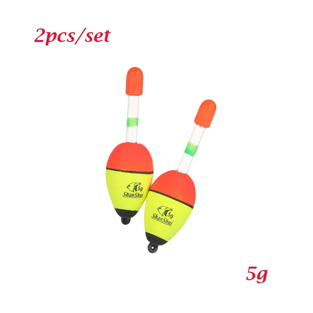 2pcs 5/8/10/15/20/30/40/50/60g EVA Luminous Fishing Night Float Light Stick Foam Plastic Bobber Sea Rock Fishing Striking Floats - Action Outdoors Kiwi
